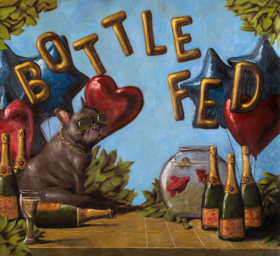 bruiser-fed-bottle-champagne-by-joel-barnett-oil-painting-artwork-signed-art
