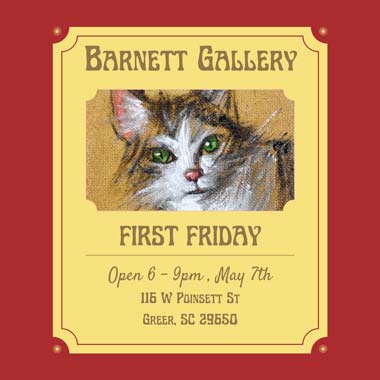 First-Friday-barnett-gallery-greer-sc-artwork-art-116-w-poinsett-st-greer-sc-29650