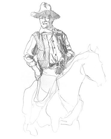 cowboy-drawing-easy-how-to-draw-step-by-step-outline-rodeo-revolver-six-shooter-horse-rider