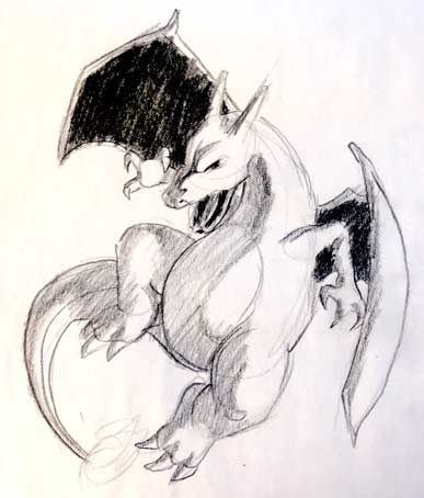 How to draw CHARIZARD easy step by step drawing tutorial - Barnett Gallery