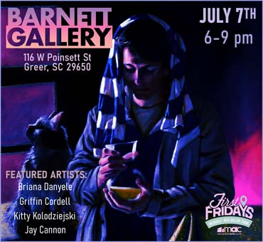 barnett-gallery-july-2023-first-friday-greenville-sc-painting-artwork-artist-greer-and-sip-paint-drawing-art-travelers-rest