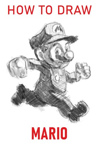 how-to-draw-mario-easy-simple-fast-drawing-sketch-nintendo-characters-clean-lines-pencil-charcoal-paint-shading-sketching-book-luigi-peach-quick