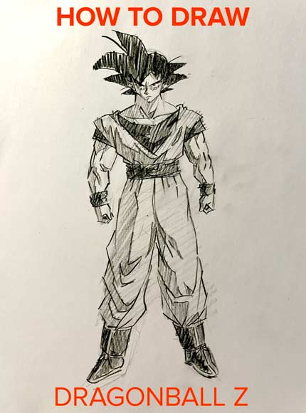 How to draw Dragonball Z Goku easy / simple / quick / tutorial