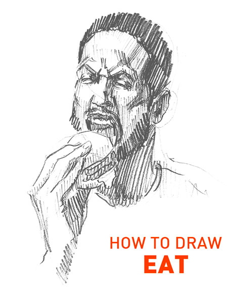 eat drawing easy how to draw step by step sketch sketching eating food burger simple realistic beginner mouth chew chewing man quick fast outline cute cool fun funny meme