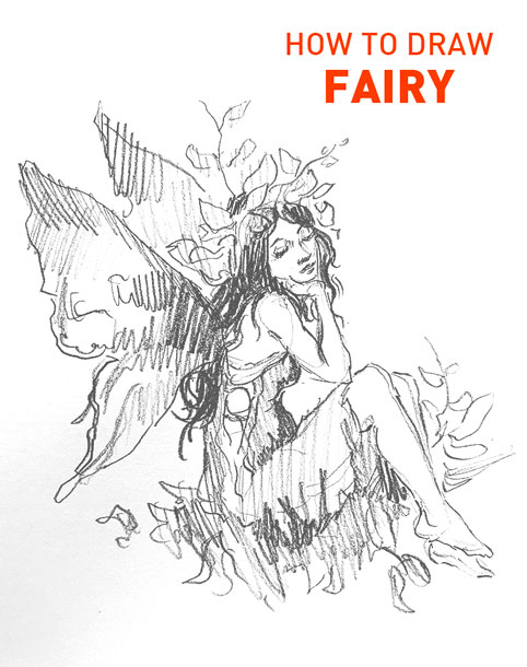 FAIRY drawing easy STEP BY STEP how to draw art realistic fantasy art