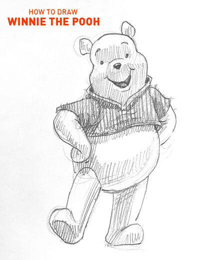WINNIE THE POOH drawing easy STEP BY STEP how to draw art realistic cartoon
