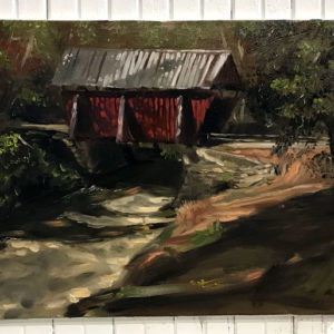 campbells-covered-bridge-original-signed-plein-air-painting-by-joel-barnett-greenville-sc-local-artwork-for-sale-outdoor-consignment